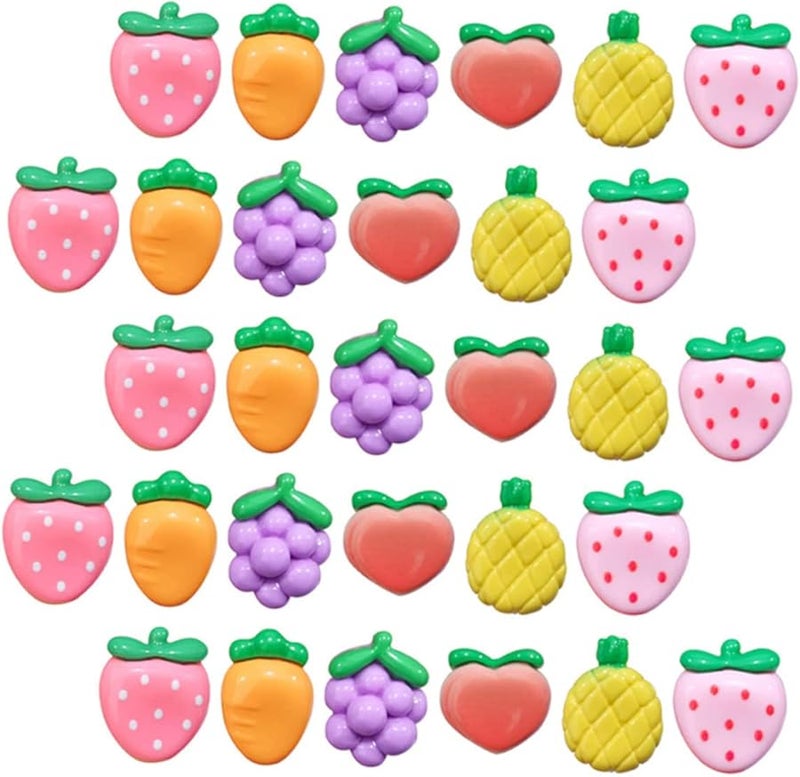 Cute Cartoon Fruit Push Pins 30PCS Resin Thumb Tacks For Bulletin Board Decor - Image 1
